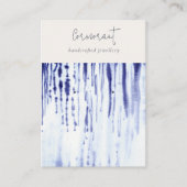 抽象芸術インクブルーラインイヤリングスタッドホルダー 名刺 (正面)