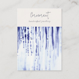 抽象芸術インクブルーラインイヤリングスタッドホルダー 名刺