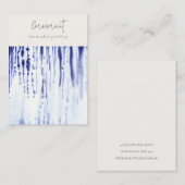 抽象芸術インクブルーラインイヤリングスタッドホルダー 名刺 (正面/裏面)