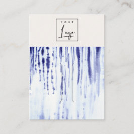 抽象芸術インクブルーラインロゴヘアクリップピンホルダー 名刺