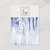 抽象芸術インクブルーラインロゴ空白のジュエリーホルダー 名刺 (正面)