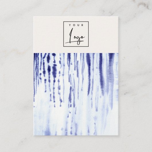 抽象芸術インクブルーラインロゴ空白のジュエリーホルダー 名刺 (正面)