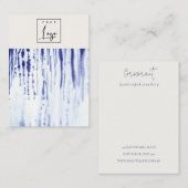 抽象芸術インクブルーラインロゴ空白のジュエリーホルダー 名刺 (正面/裏面)