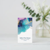抽象芸術インクブルーラベンダー 名刺 (スタンド正面)