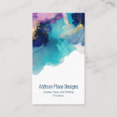 抽象芸術インクブルーラベンダー 名刺 (正面)