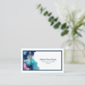 抽象芸術インクブルーラベンダー 名刺 (スタンド正面)