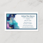 抽象芸術インクブルーラベンダー 名刺 (裏面)