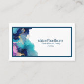 抽象芸術インクブルーラベンダー 名刺 (正面)