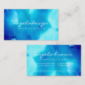 抽象芸術インクブルー海シーグラデーション 名刺 (正面/裏面)