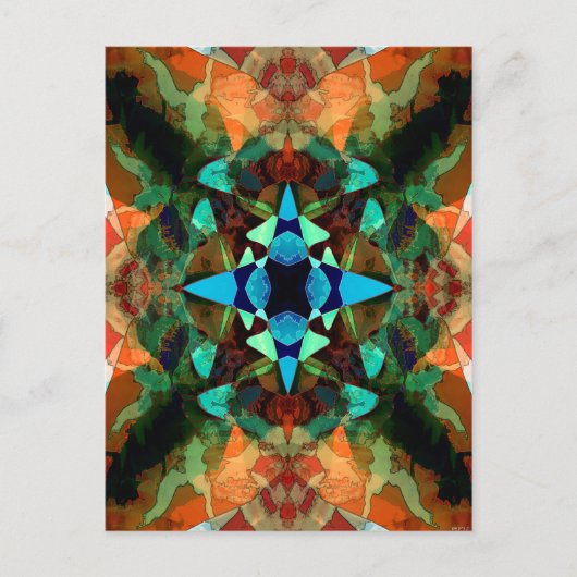 抽象芸術インクロパターン ポストカード (正面)