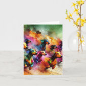 抽象芸術インクワイナーレースカード カード (黄色い花)