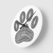 抽象芸術インク足の印刷 ラウンド壁時計 (傾斜)