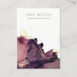 抽象芸術インク金ゴールドマルーンネックレスイヤリングディスプレイ 名刺