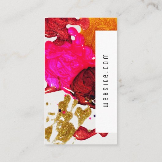 抽象芸術インク（ばちゃばちゃ）跳ねる | アーティストモダン 名刺 (裏面)