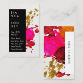 抽象芸術インク(ばちゃばちゃ)跳ねる | アーティストモダン 名刺 (正面/裏面)