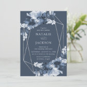 抽象芸術インジゴフローラ | ジオメトリフレ結婚ーム 招待状 (スタンド正面)