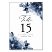 抽象芸術インジゴフローラ | パーソナライズされた結婚 テーブルナンバー (正面)