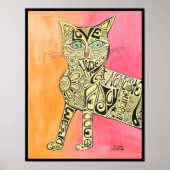 抽象芸術インスピレーション猫ポスター ポスター (正面)