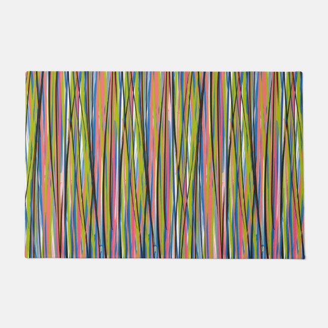 抽象芸術インディアンボーホラインパターン ドアマット (正面)