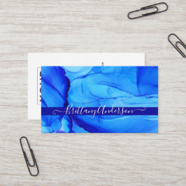 抽象芸術インディゴブルーカスタムアゲユニークート 名刺