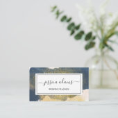 抽象芸術インディゴ水彩金ゴールドグリッター結婚ズ 名刺 (スタンド正面)