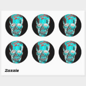 抽象芸術インディーゴスカル2 ラウンドシール (シート)