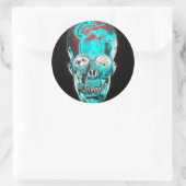 抽象芸術インディーゴスカル2 ラウンドシール (バッグ)