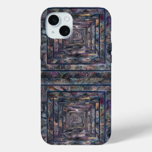 抽象芸術インフィニティパターンiPhone 15プラスケース iPhone 15 Miniケース