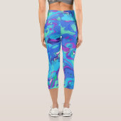 抽象芸術イン・ブルース、グリーン、パープル カプリレギンス (裏面)