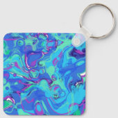 抽象芸術イン・ブルース、グリーン、パープル キーホルダー (裏面)
