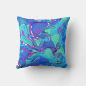 抽象芸術イン・ブルース、グリーン、パープル クッション (裏面)