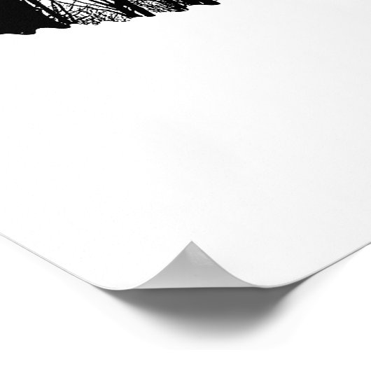 抽象芸術イーグルツリーシルエット自然アニマルアート ポスター (角)