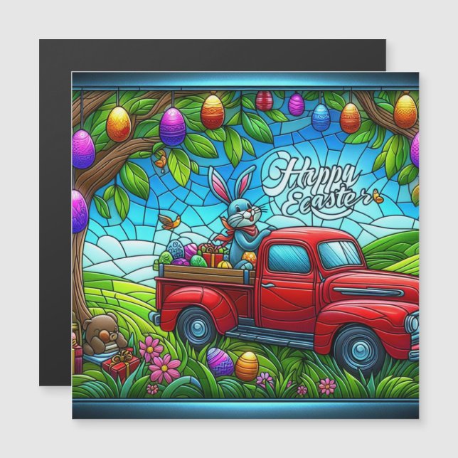 抽象芸術イースターバニーハッピー (正面/裏面)