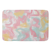 抽象芸術イ絵を描ンパストコーラルイエローターコイズ バスマット (正面)