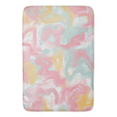 抽象芸術イ絵を描ンパストコーラルイエローターコイズ バスマット (正面縦)