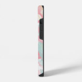 抽象芸術イ絵を描ンパストコーラルイエローターコイズ iPhoneケース (左側面)