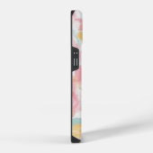抽象芸術イ絵を描ンパストコーラルイエローターコイズ iPhoneケース (右側面)