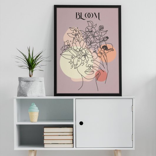 抽象芸術ウィメンラインアート自然トーンポスター ポスター