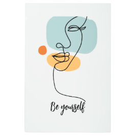 抽象芸術ウィメンラインメタルウォールアート メタルプリント