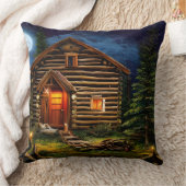 抽象芸術ウィルダネスリトルキャビン クッション (ブランケット)