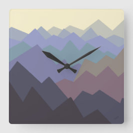 抽象芸術ウィンターマウンテンズアート スクエア壁時計