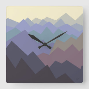 抽象芸術ウィンターマウンテンズアート スクエア壁時計