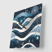 抽象芸術ウィンターワンダーランド スクエア壁時計 (傾斜)