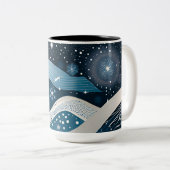 抽象芸術ウィンターワンダーランド ツートーンマグカップ (正面右)