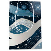 抽象芸術ウィンターワンダーランド ミディアムペーパーバッグ (正面)