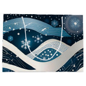 抽象芸術ウィンターワンダーランド ラージペーパーバッグ (裏面)