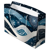 抽象芸術ウィンターワンダーランド ラージペーパーバッグ (裏面アングル)