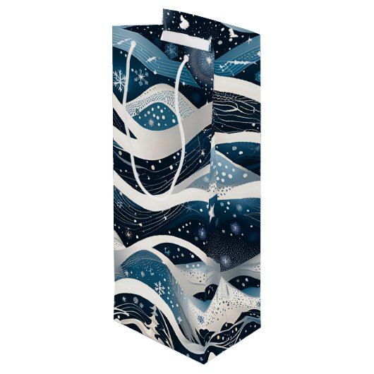 抽象芸術ウィンターワンダーランド ワインギフトバッグ (裏面アングル)