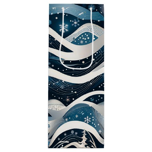 抽象芸術ウィンターワンダーランド ワインギフトバッグ (正面)