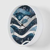 抽象芸術ウィンターワンダーランド 壁時計 (傾斜)